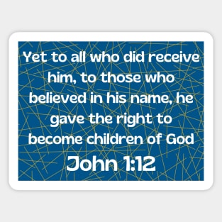 Bible Verse John 1:12 Sticker